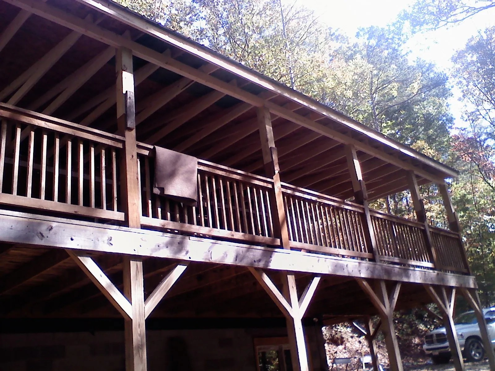 Timber framing under a new elevated porch and deck — Roof Leak Repair in Bella Vista by Roofing Brothers